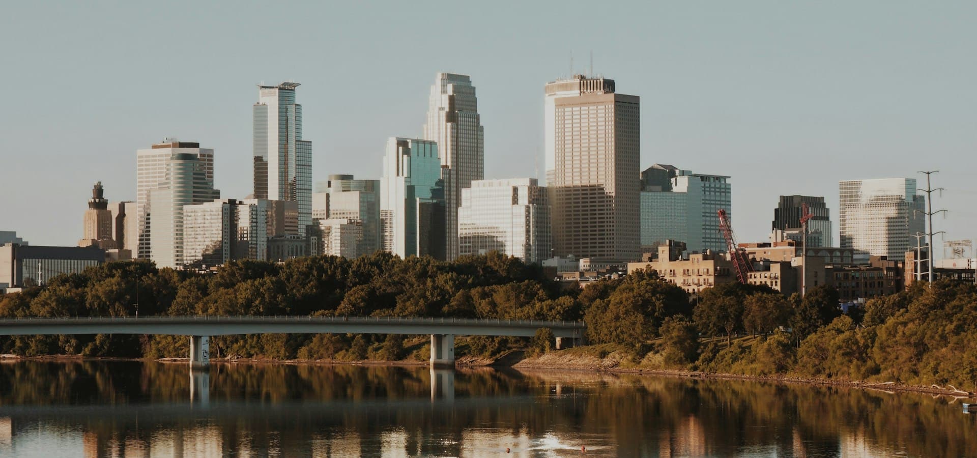 Minneapolis skyline on the Mississippi River