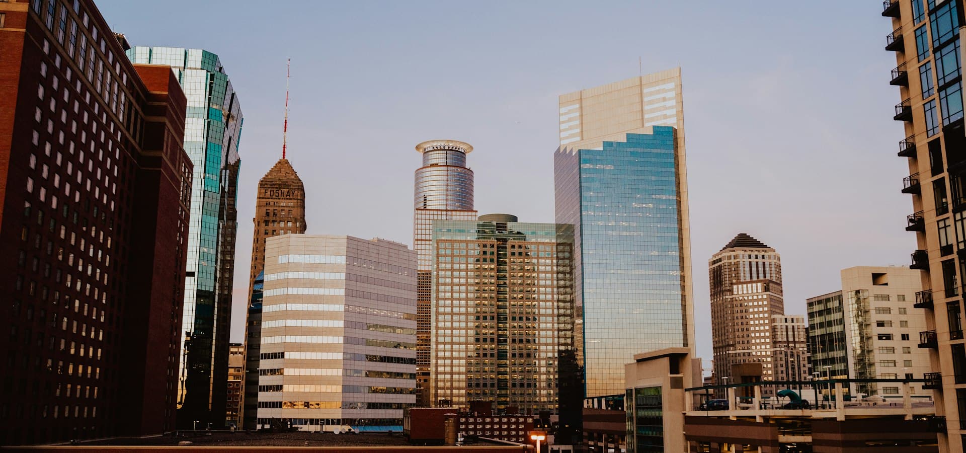 Downtown Minneapolis skyline including the Foshay Tower