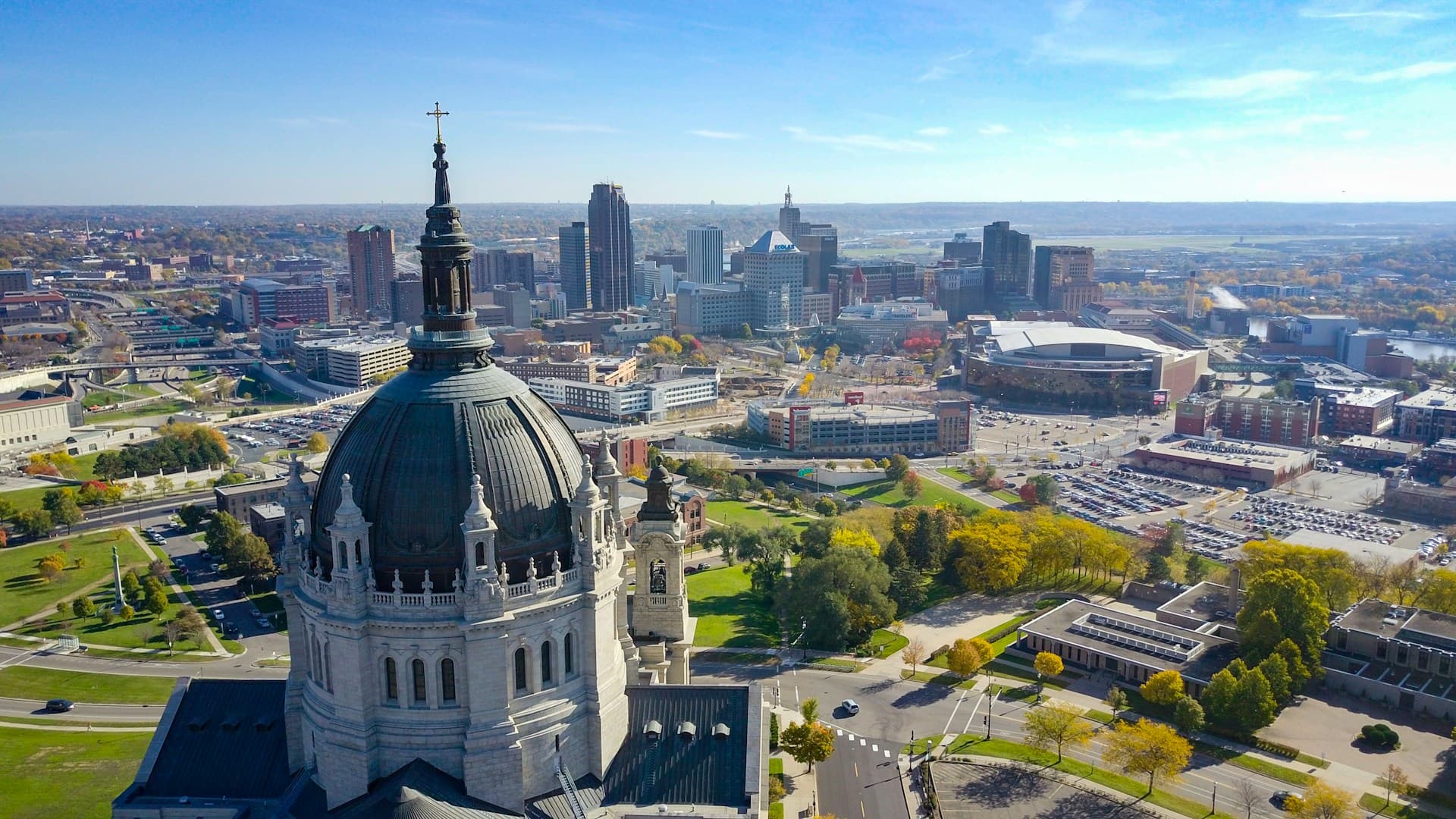 Cathedral of Saint Paul and downtown St. Paul, Minnesota